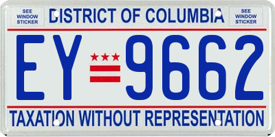 DC license plate EY9662