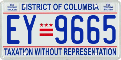 DC license plate EY9665