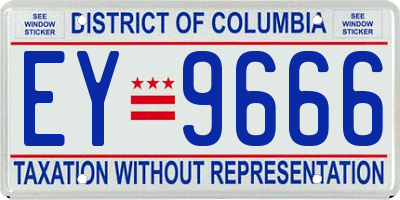 DC license plate EY9666