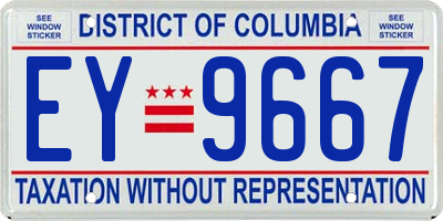 DC license plate EY9667