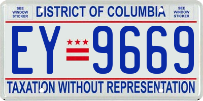 DC license plate EY9669