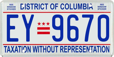 DC license plate EY9670