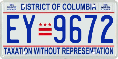 DC license plate EY9672