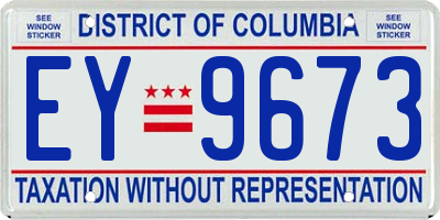 DC license plate EY9673