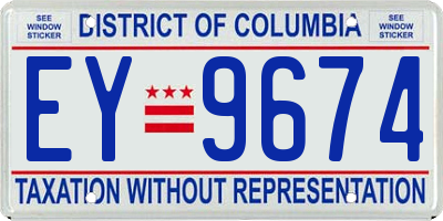 DC license plate EY9674