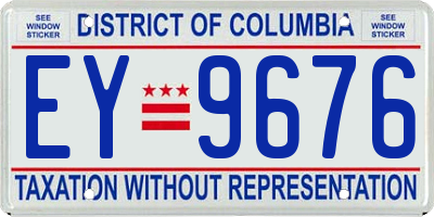 DC license plate EY9676