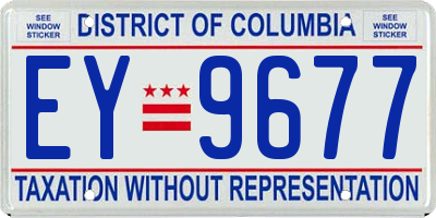 DC license plate EY9677