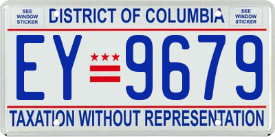 DC license plate EY9679