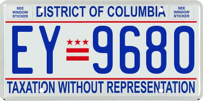 DC license plate EY9680