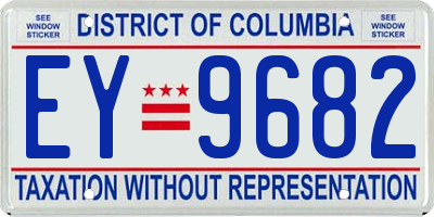 DC license plate EY9682