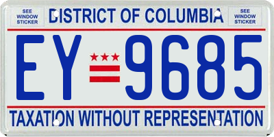 DC license plate EY9685