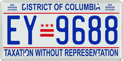 DC license plate EY9688