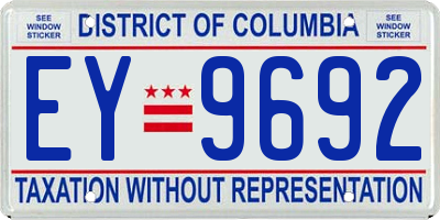 DC license plate EY9692