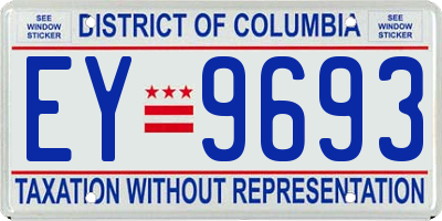 DC license plate EY9693