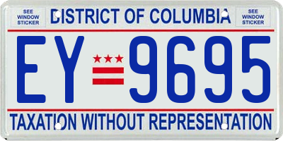 DC license plate EY9695