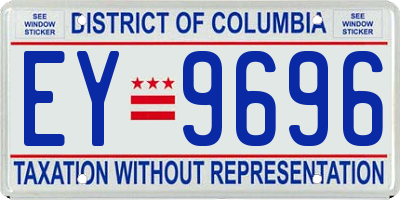 DC license plate EY9696