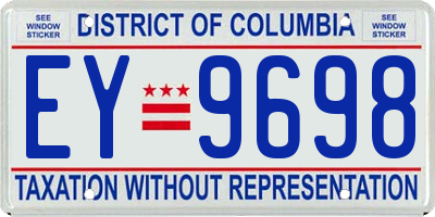 DC license plate EY9698