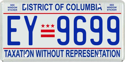 DC license plate EY9699