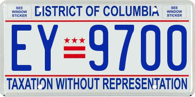 DC license plate EY9700