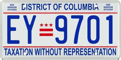 DC license plate EY9701