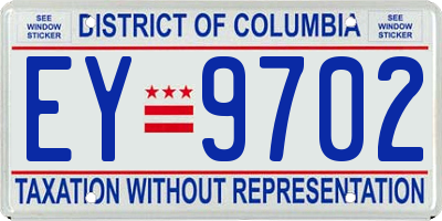 DC license plate EY9702