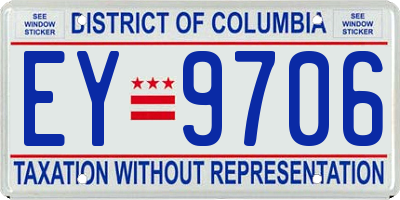 DC license plate EY9706