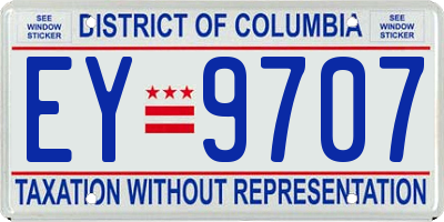 DC license plate EY9707