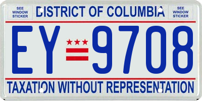 DC license plate EY9708