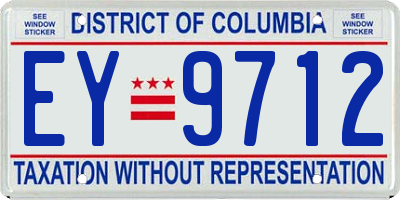 DC license plate EY9712