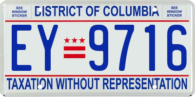 DC license plate EY9716