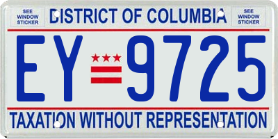 DC license plate EY9725