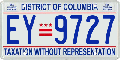 DC license plate EY9727