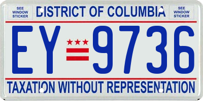 DC license plate EY9736