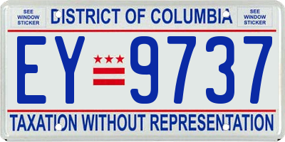 DC license plate EY9737