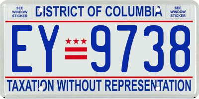 DC license plate EY9738