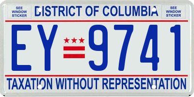 DC license plate EY9741