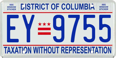 DC license plate EY9755