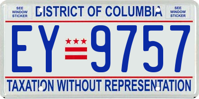 DC license plate EY9757