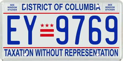 DC license plate EY9769