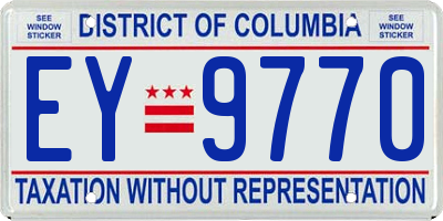 DC license plate EY9770