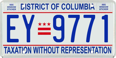 DC license plate EY9771