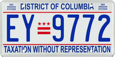 DC license plate EY9772