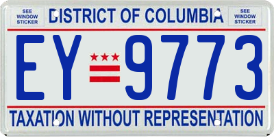 DC license plate EY9773