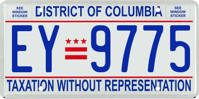 DC license plate EY9775