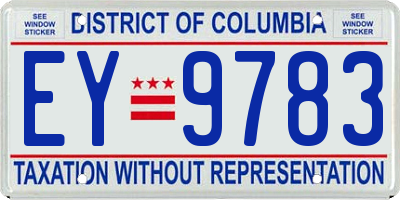 DC license plate EY9783