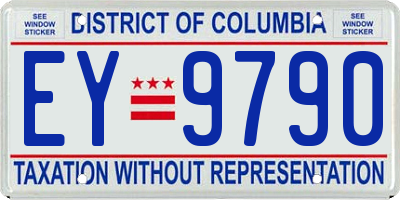 DC license plate EY9790