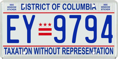 DC license plate EY9794