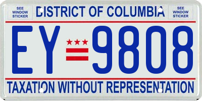 DC license plate EY9808