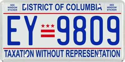 DC license plate EY9809