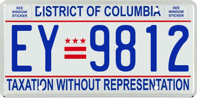 DC license plate EY9812